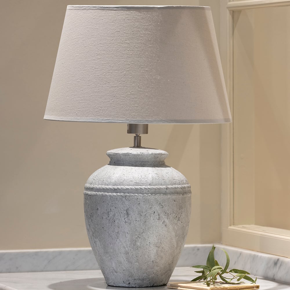 Ceramic Lamp Anya With Cream Shade - RUTHERFORD & Co