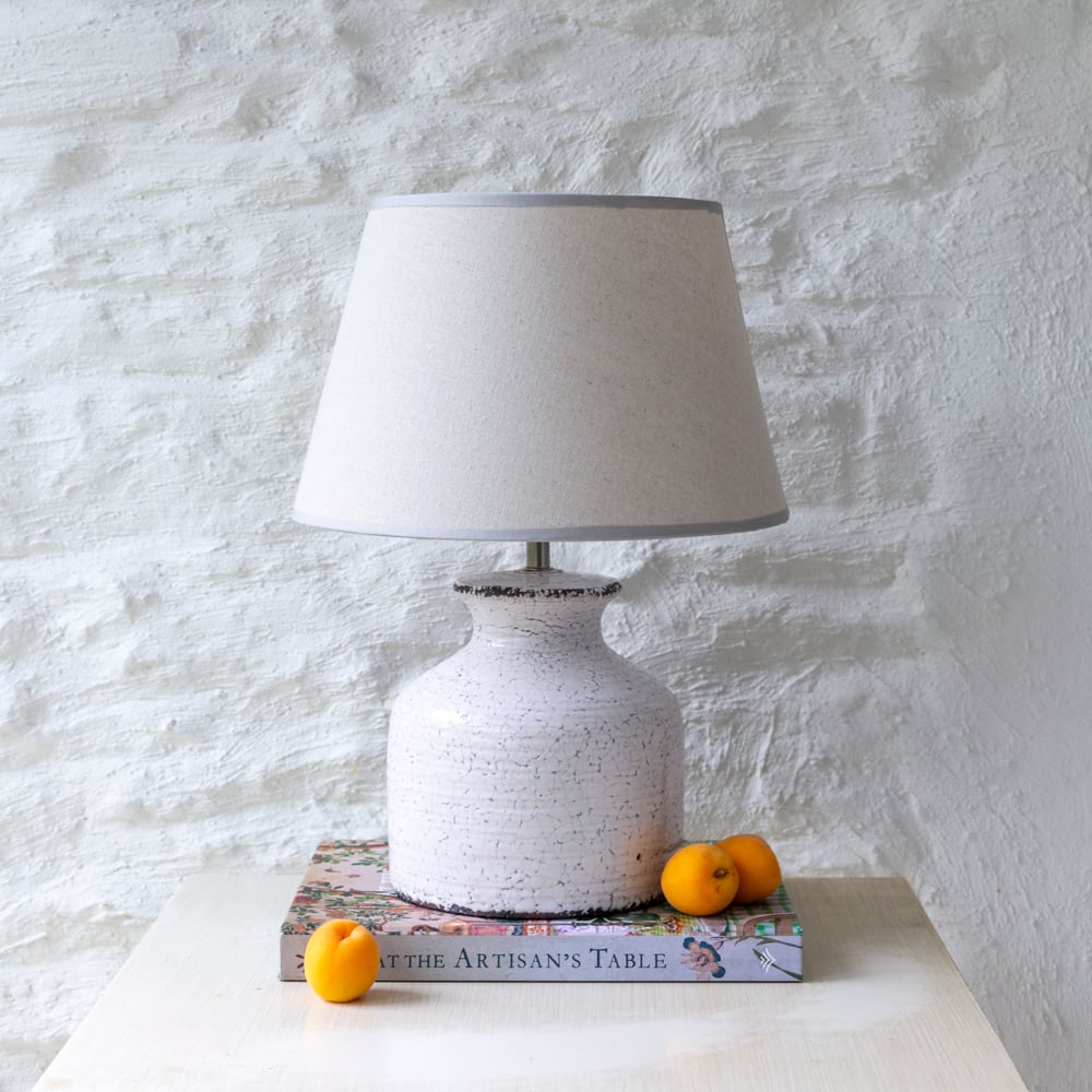 Ceramic Lamp Nico With Cream Shade - RUTHERFORD & Co
