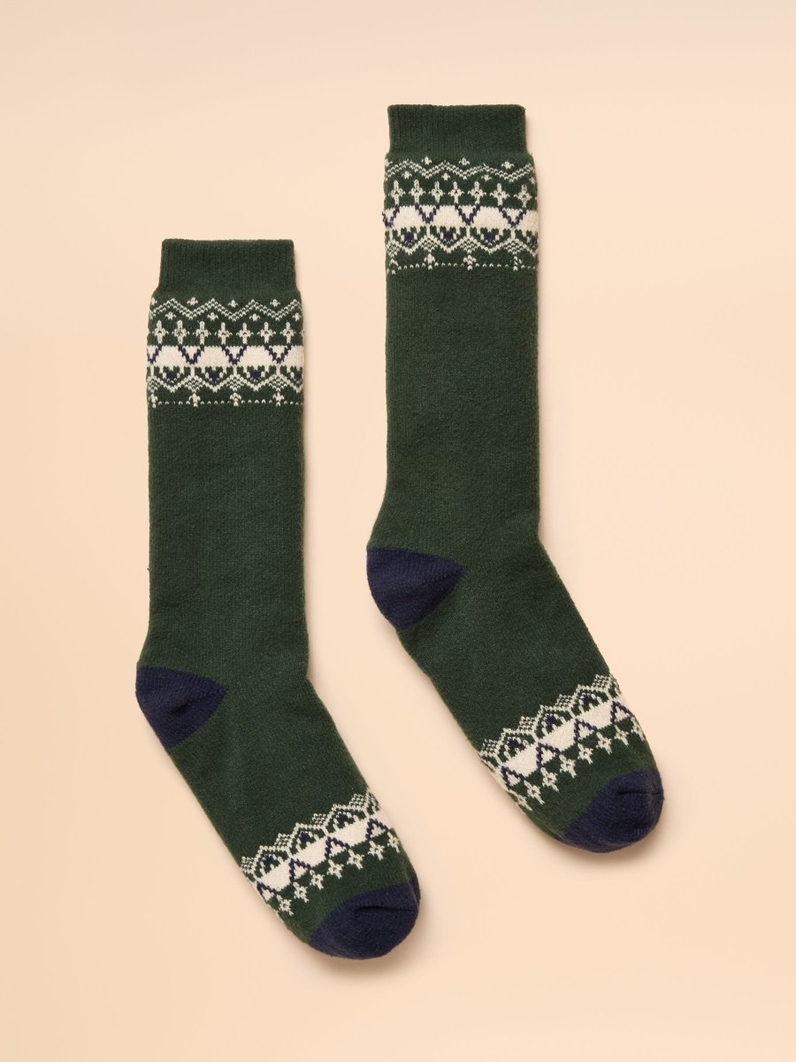 Chalet Green Cosy Lined Sock - RUTHERFORD & Co