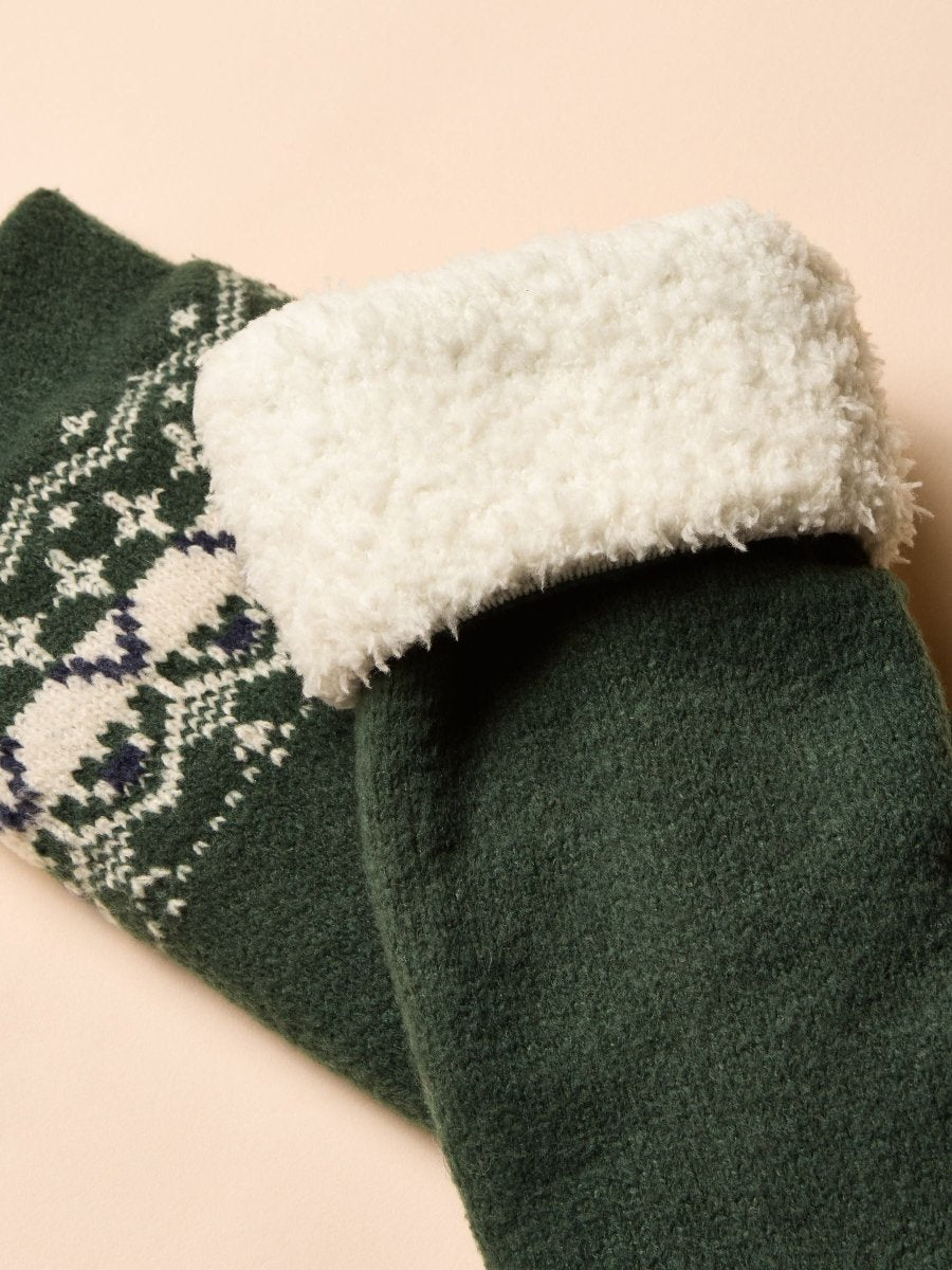 Chalet Green Cosy Lined Sock - RUTHERFORD & Co