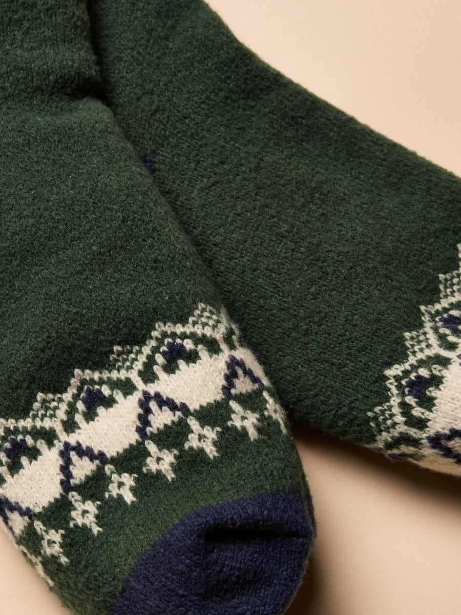 Chalet Green Cosy Lined Sock - RUTHERFORD & Co