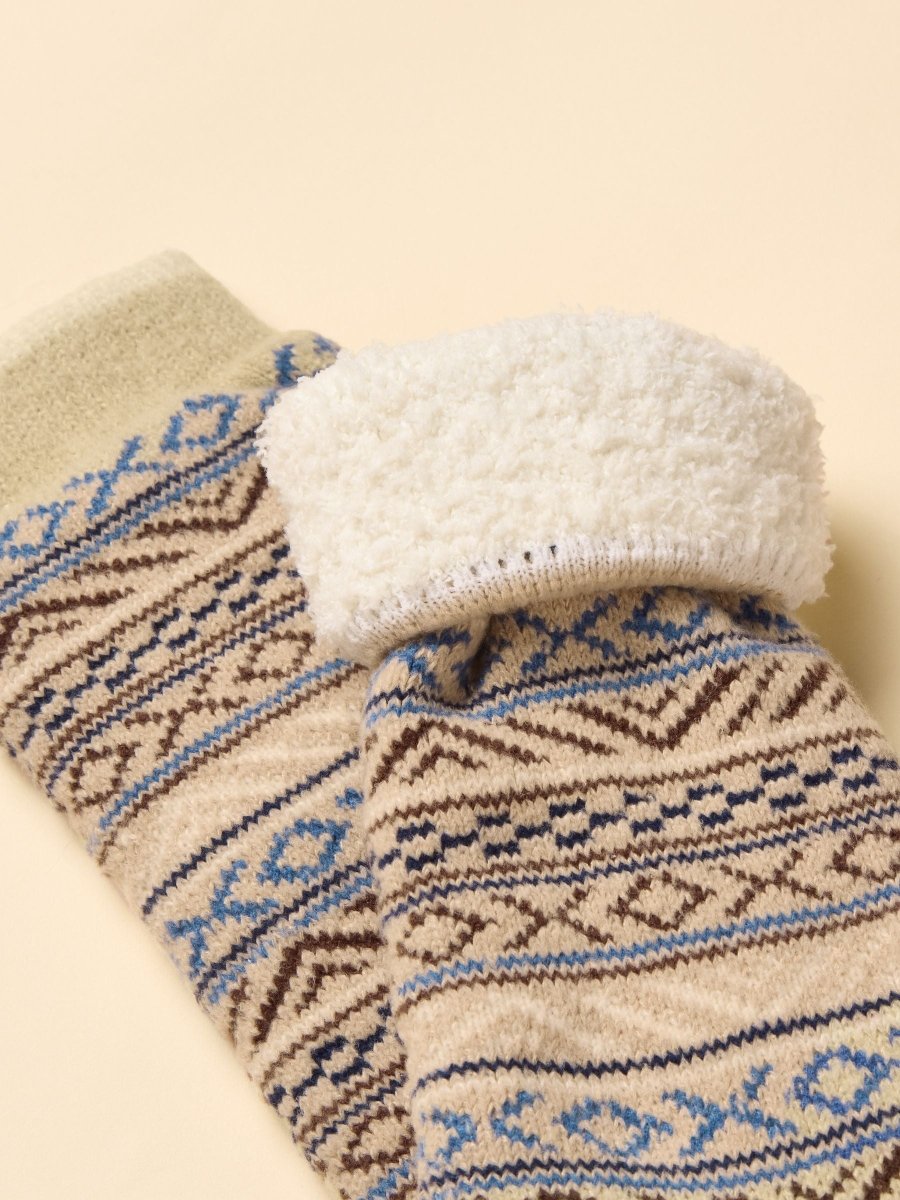 Chalet Neutral Cosy Lined Socks - RUTHERFORD & Co