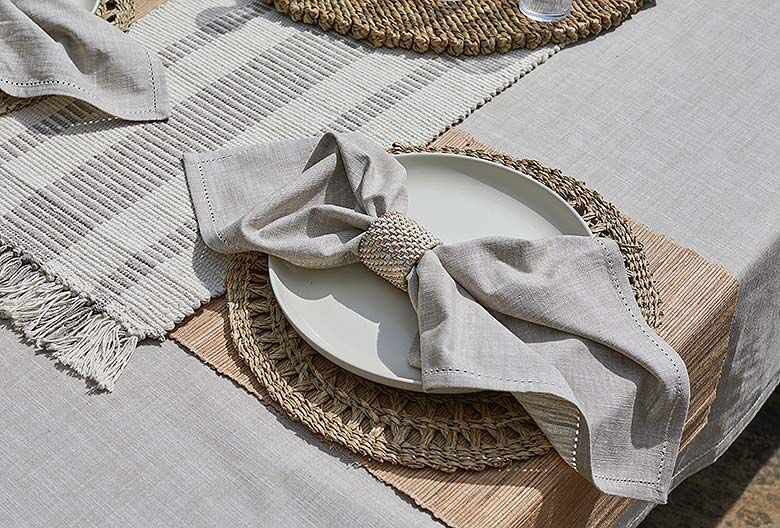 Chambray napkin natural (set of 4) - RUTHERFORD & Co