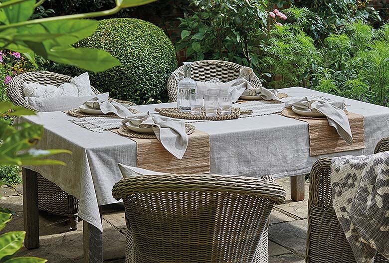 Chambray tablecloth natural (130x180cm) - RUTHERFORD & Co