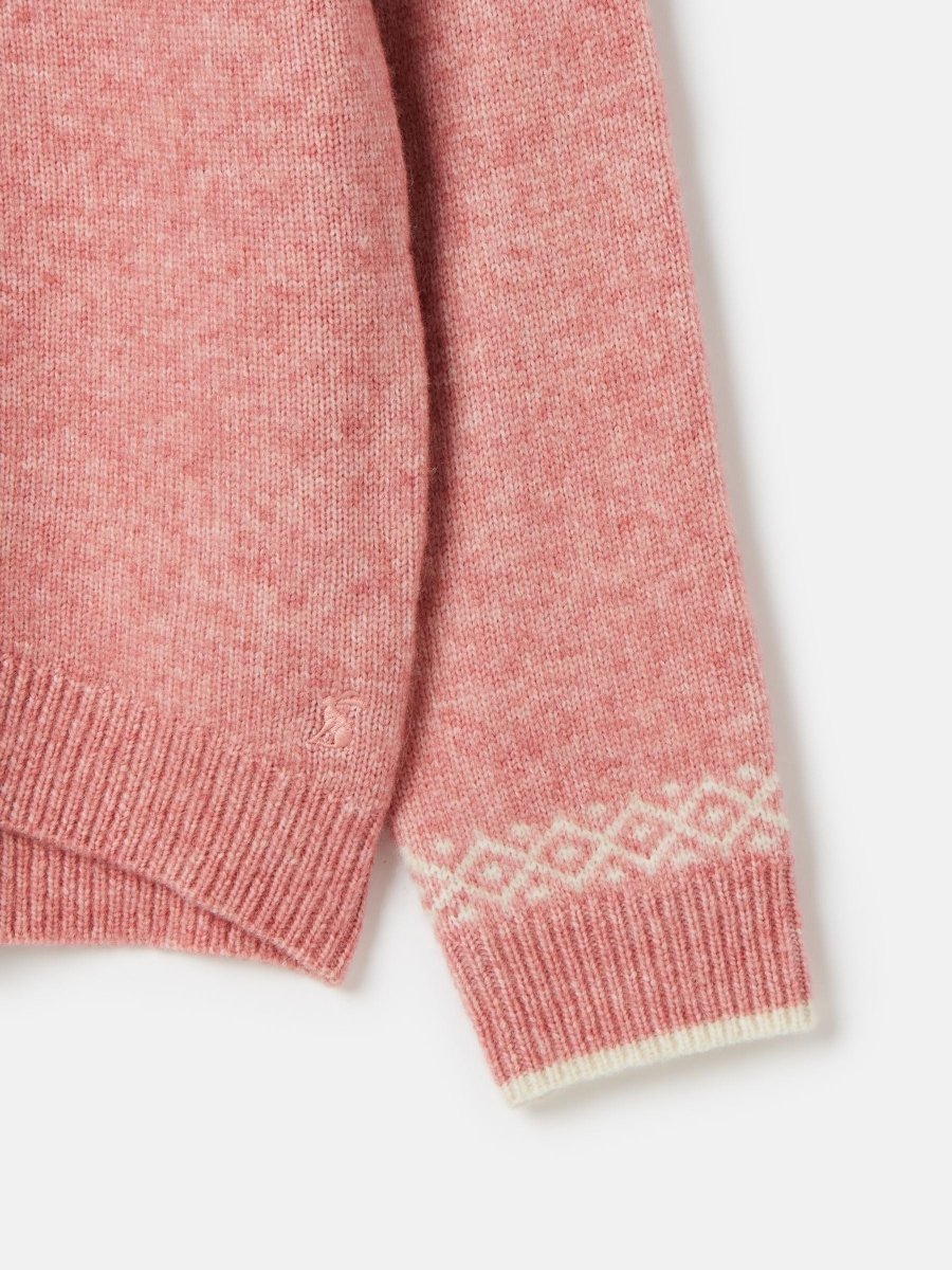 Charlotte Pink & Cream Fair Isle Jumper - RUTHERFORD & Co