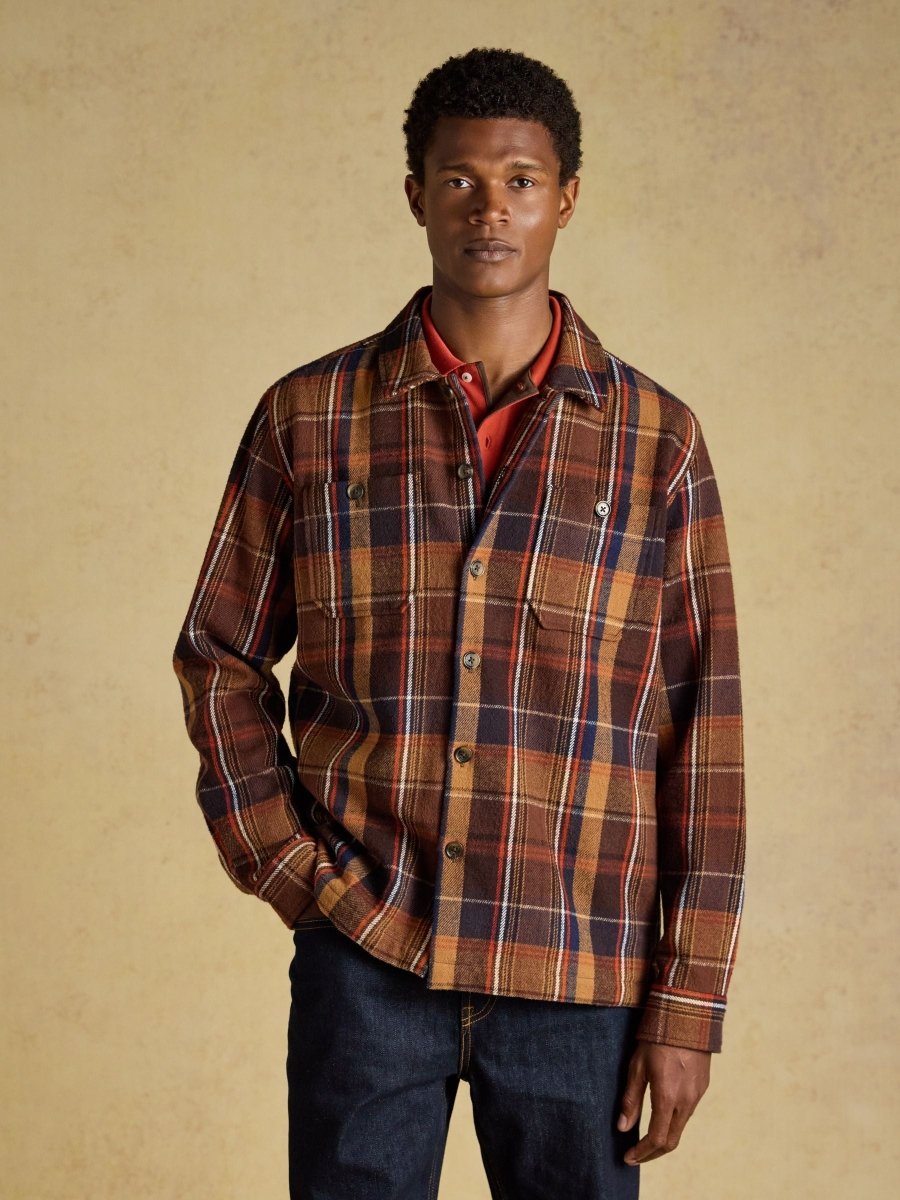 Check Flannel Overshirt - Brown - RUTHERFORD & Co