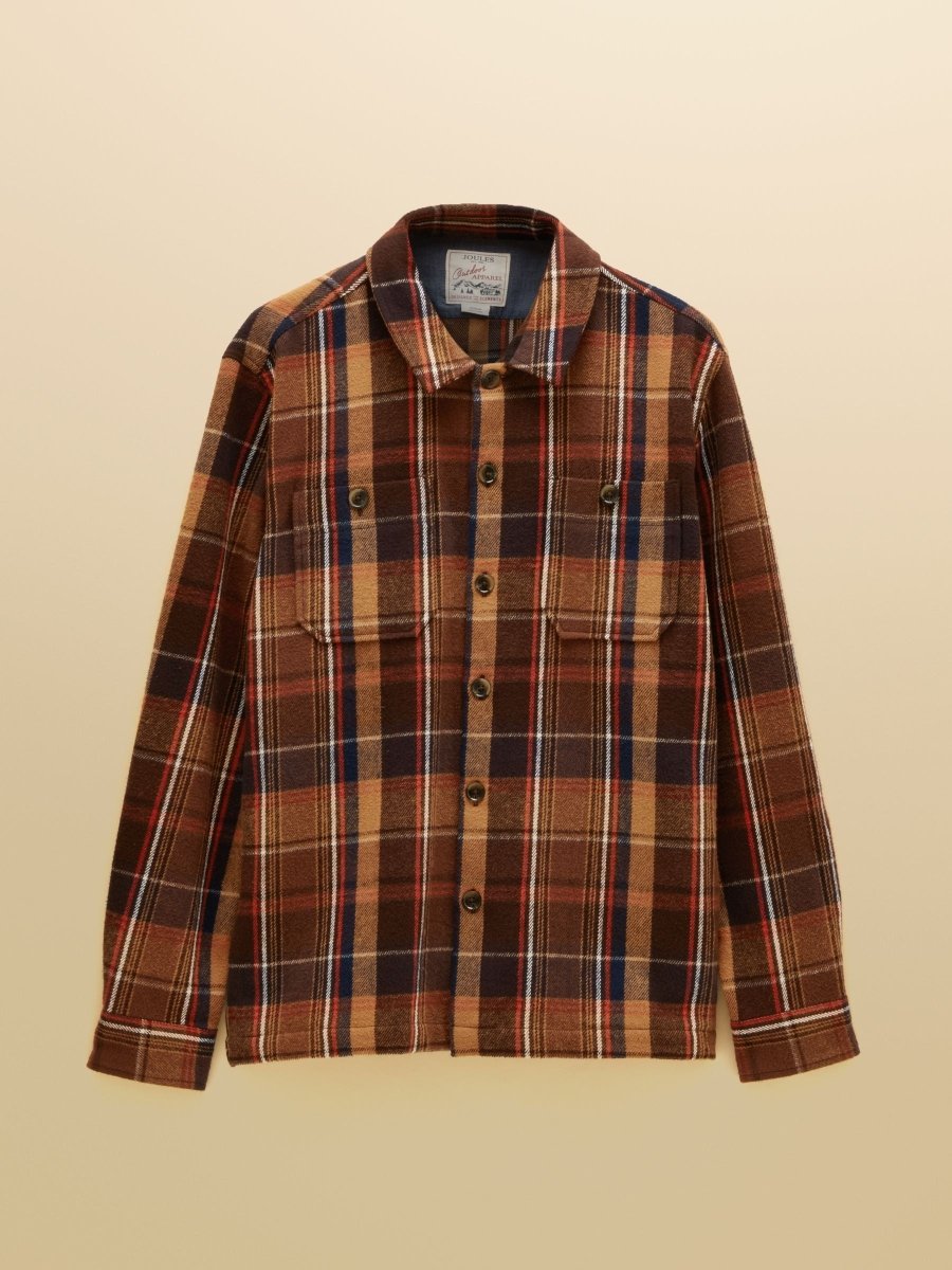 Check Flannel Overshirt - Brown - RUTHERFORD & Co