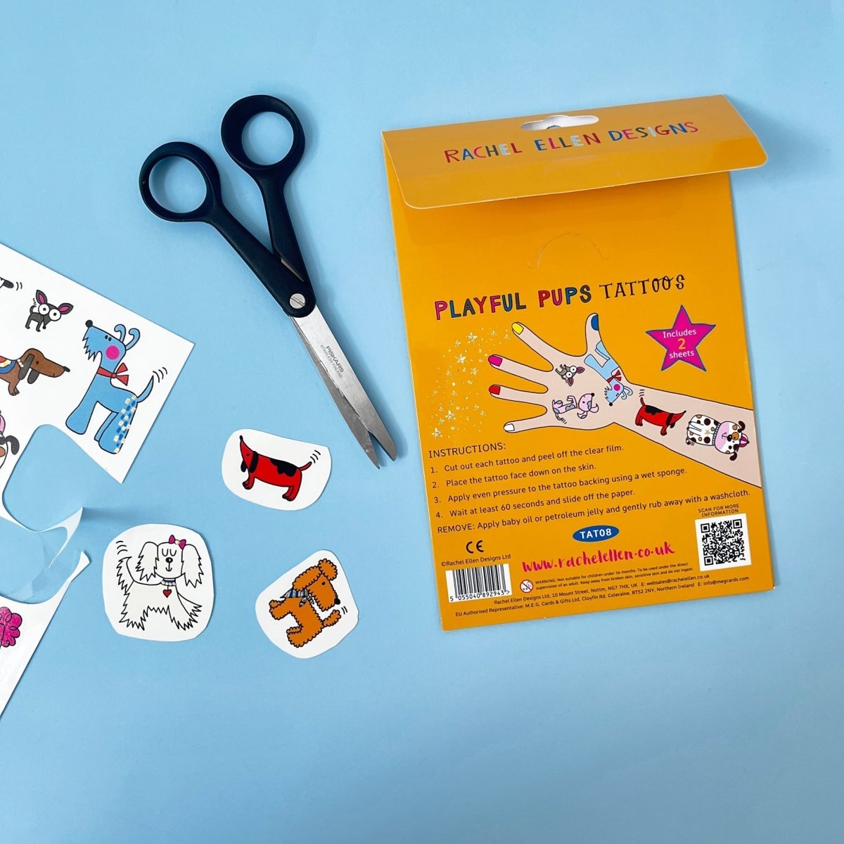 Children's 'Playful Pups' Dog Temporary Tattoos - RUTHERFORD & Co