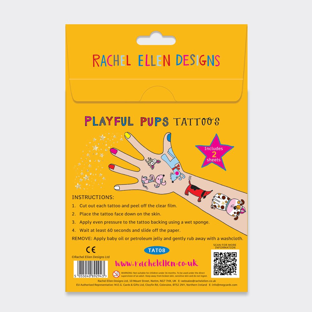 Children's 'Playful Pups' Dog Temporary Tattoos - RUTHERFORD & Co