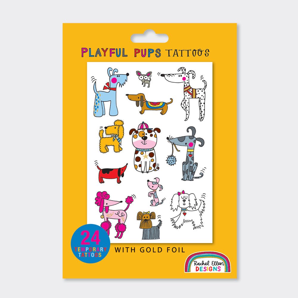 Children's 'Playful Pups' Dog Temporary Tattoos - RUTHERFORD & Co
