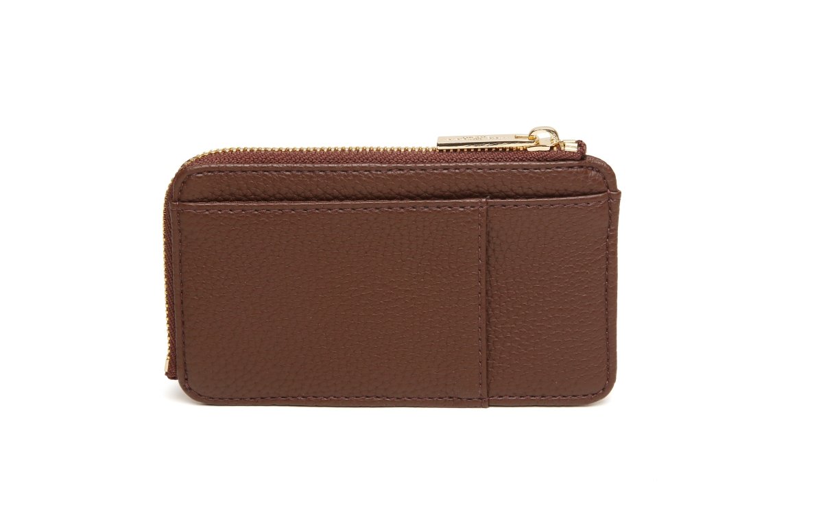 Chocolate - Kensington Suedette Coin and Card Purse - RUTHERFORD & Co