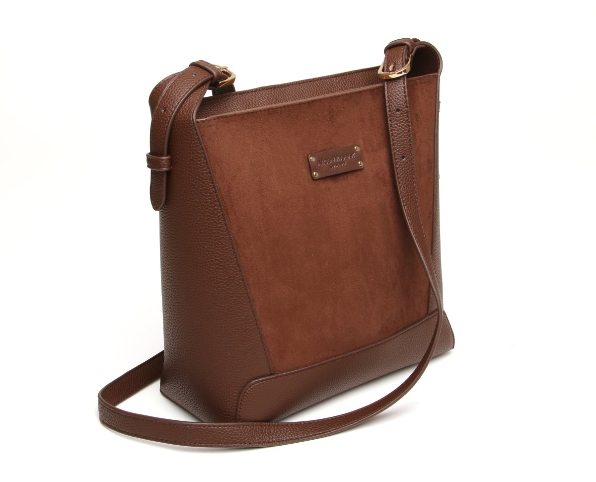 Chocolate - Kensington Suedette Crossbody Bag - RUTHERFORD & Co