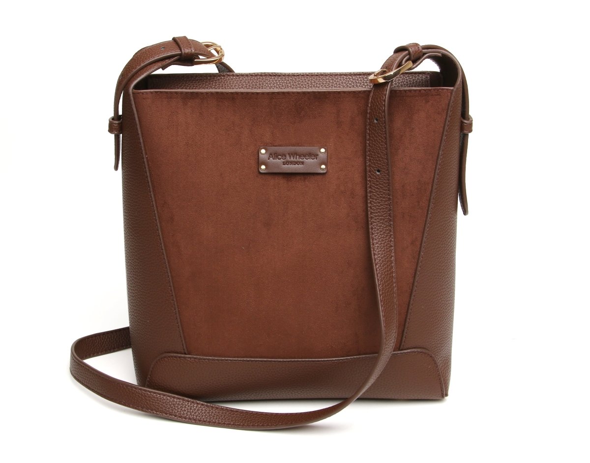 Chocolate - Kensington Suedette Crossbody Bag - RUTHERFORD & Co