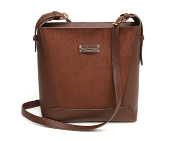 Chocolate - Kensington Suedette Crossbody Bag - RUTHERFORD & Co