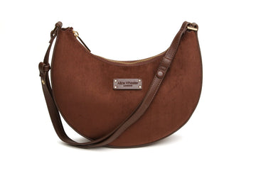 Chocolate - Kensington Suedette Shoulder and Crossbody Bag - RUTHERFORD & Co