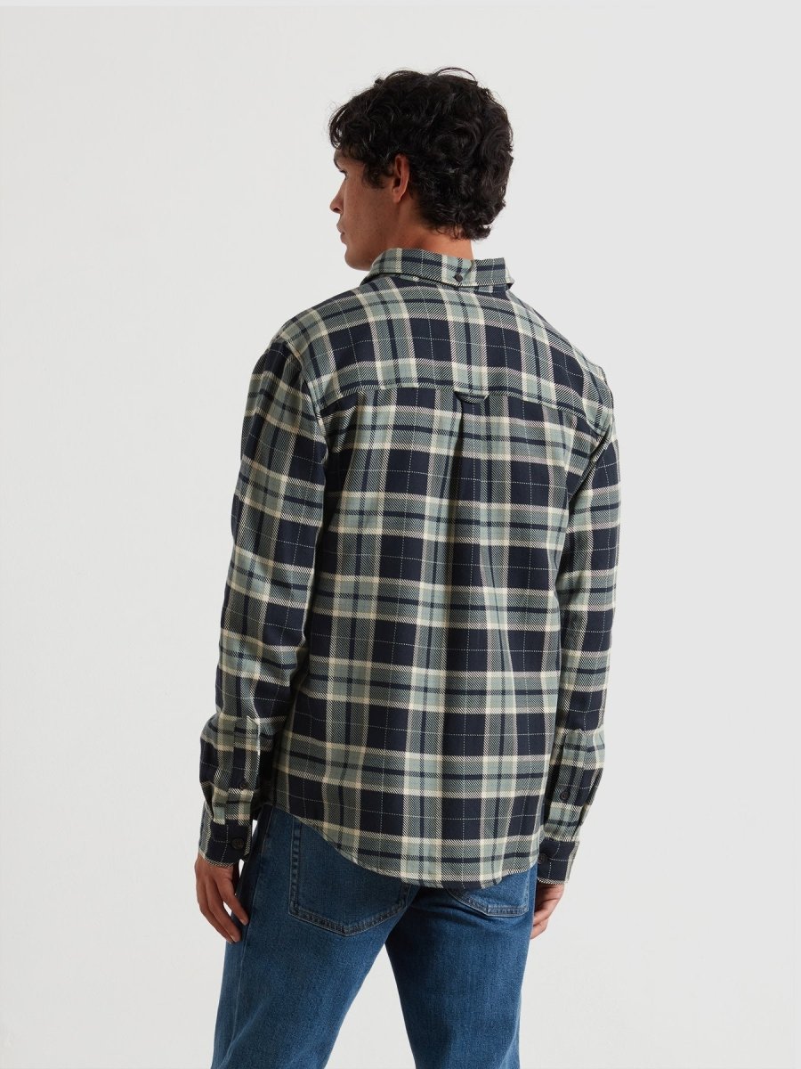 Christian Check Overshirt In Tarragon Green - RUTHERFORD & Co