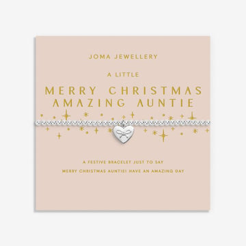 Christmas A Little 'Merry Christmas Amazing Auntie' Bracelet in Silver Plating - RUTHERFORD & Co