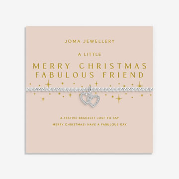 Christmas A Little 'Merry Christmas Fabulous Friend' Bracelet in Silver Plating - RUTHERFORD & Co