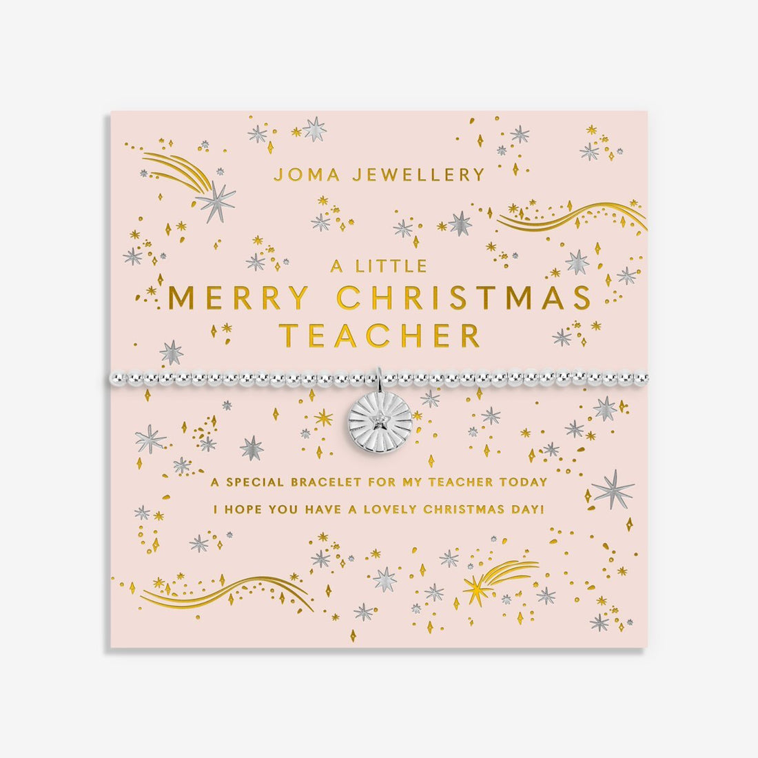 Christmas A Little 'Merry Christmas Teacher' Bracelet - RUTHERFORD & Co