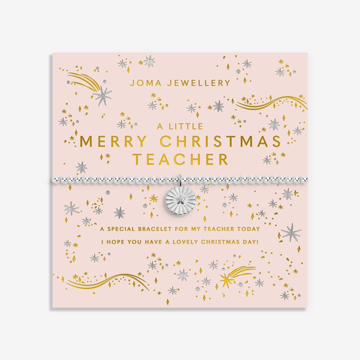 Christmas A Little 'Merry Christmas Teacher' Bracelet - RUTHERFORD & Co