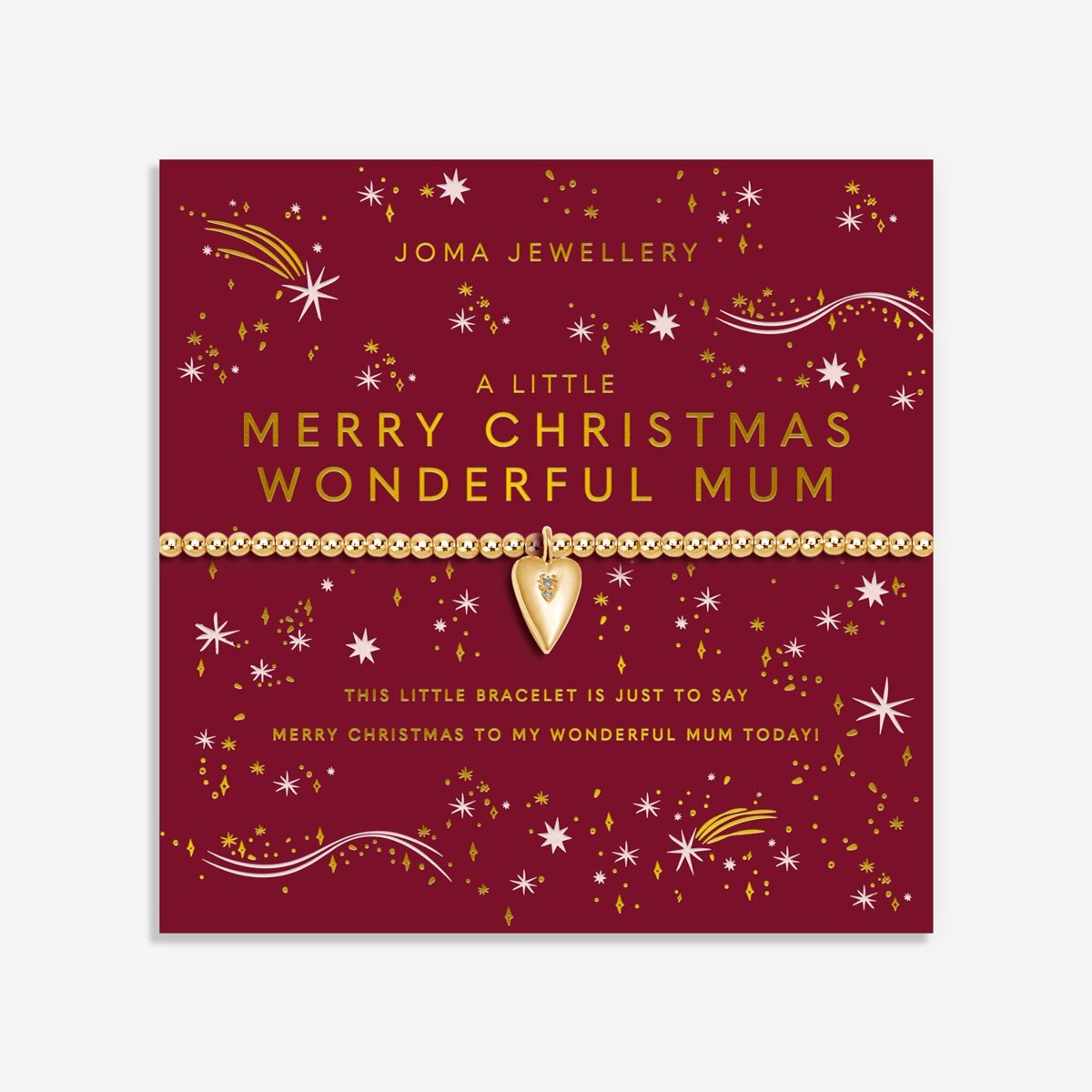 Christmas A Little 'Merry Christmas Wonderful Mum' Bracelet - RUTHERFORD & Co