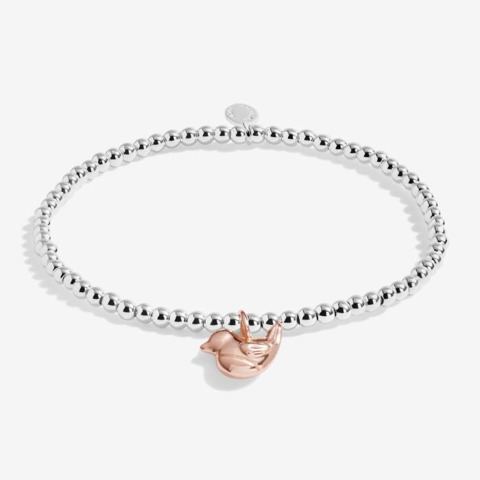 Christmas Cracker 'Christmas Robin' Bracelet in Silver and Rose Gold Plating - RUTHERFORD & Co