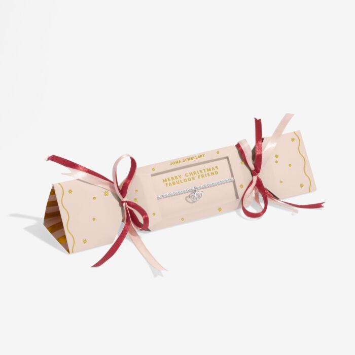 Christmas Cracker 'Merry Christmas Fabulous Friend' Bracelet in Silver Plating - RUTHERFORD & Co