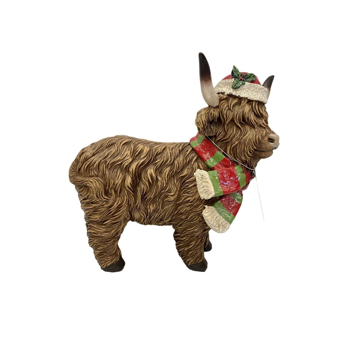 Christmas Highland Cow Standing 22cm wide - RUTHERFORD & Co