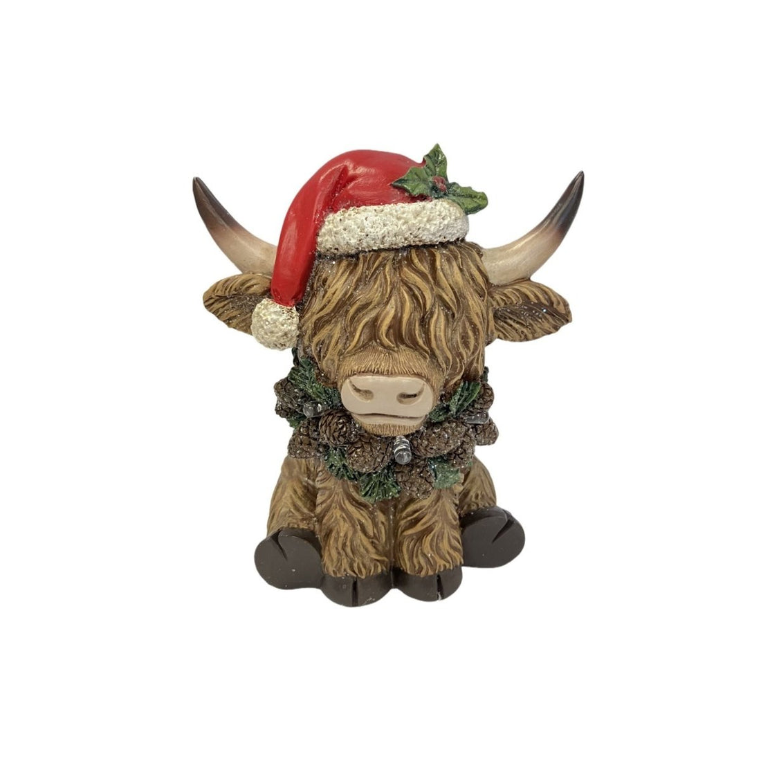 Christmas Highland Cow with LED Lights 14cm - RUTHERFORD & Co
