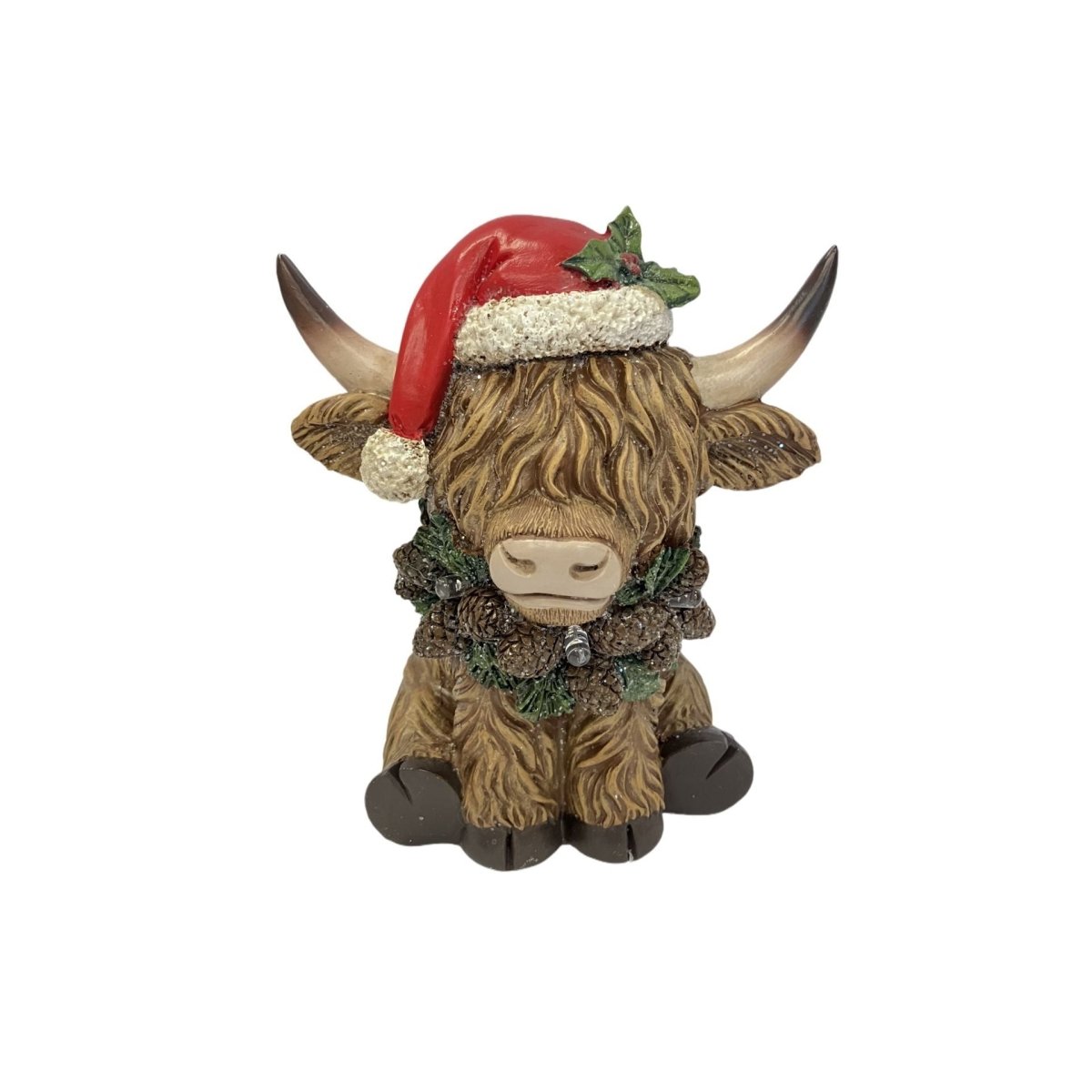 Christmas Highland Cow with LED Lights 14cm - RUTHERFORD & Co