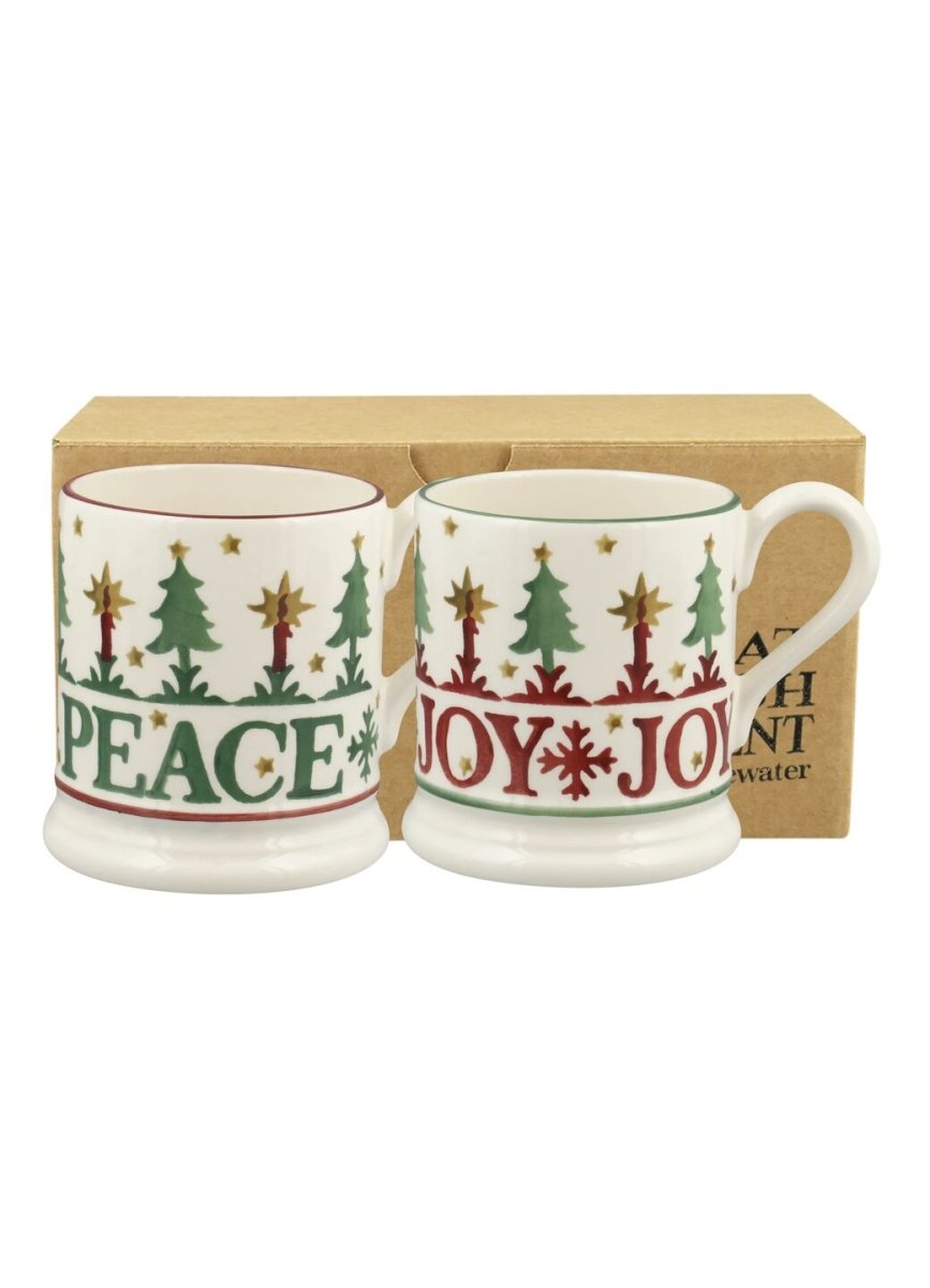 Christmas Joy Set Of 2 1/2 Pint Mugs Boxed - RUTHERFORD & Co