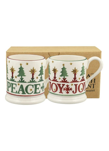 Christmas Joy Set Of 2 1/2 Pint Mugs Boxed - RUTHERFORD & Co