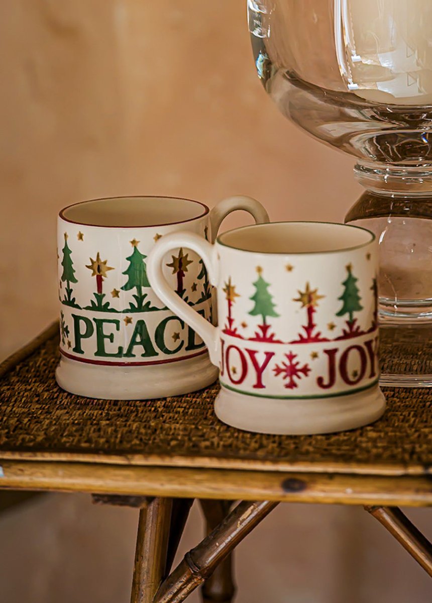Christmas Joy Set Of 2 1/2 Pint Mugs Boxed - RUTHERFORD & Co