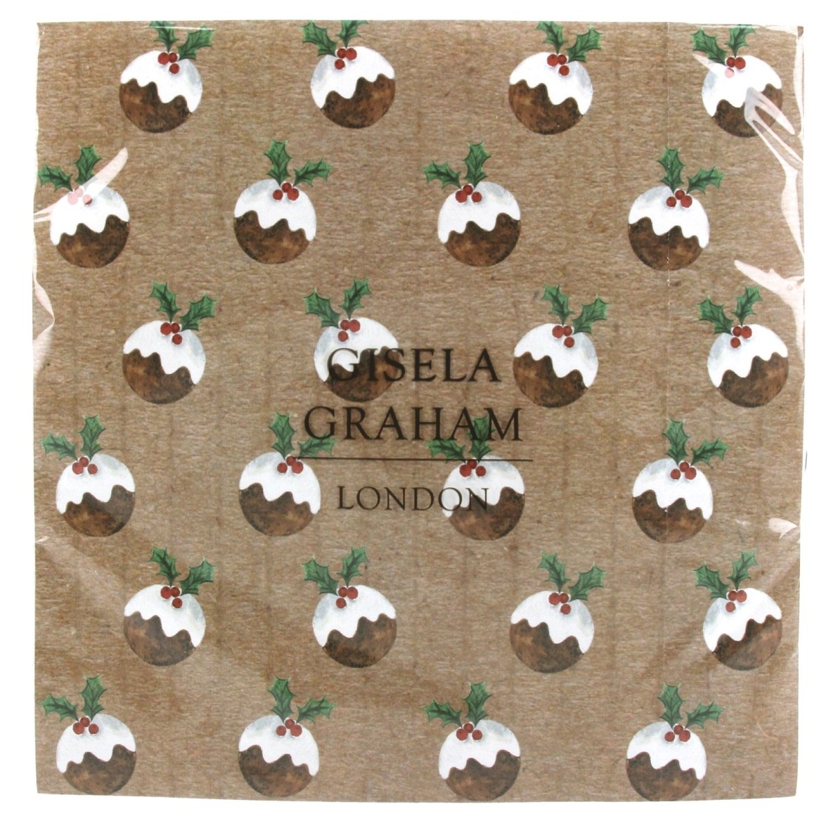 Christmas Pudding Pack of 20 Paper Napkins (16cm) - RUTHERFORD & Co