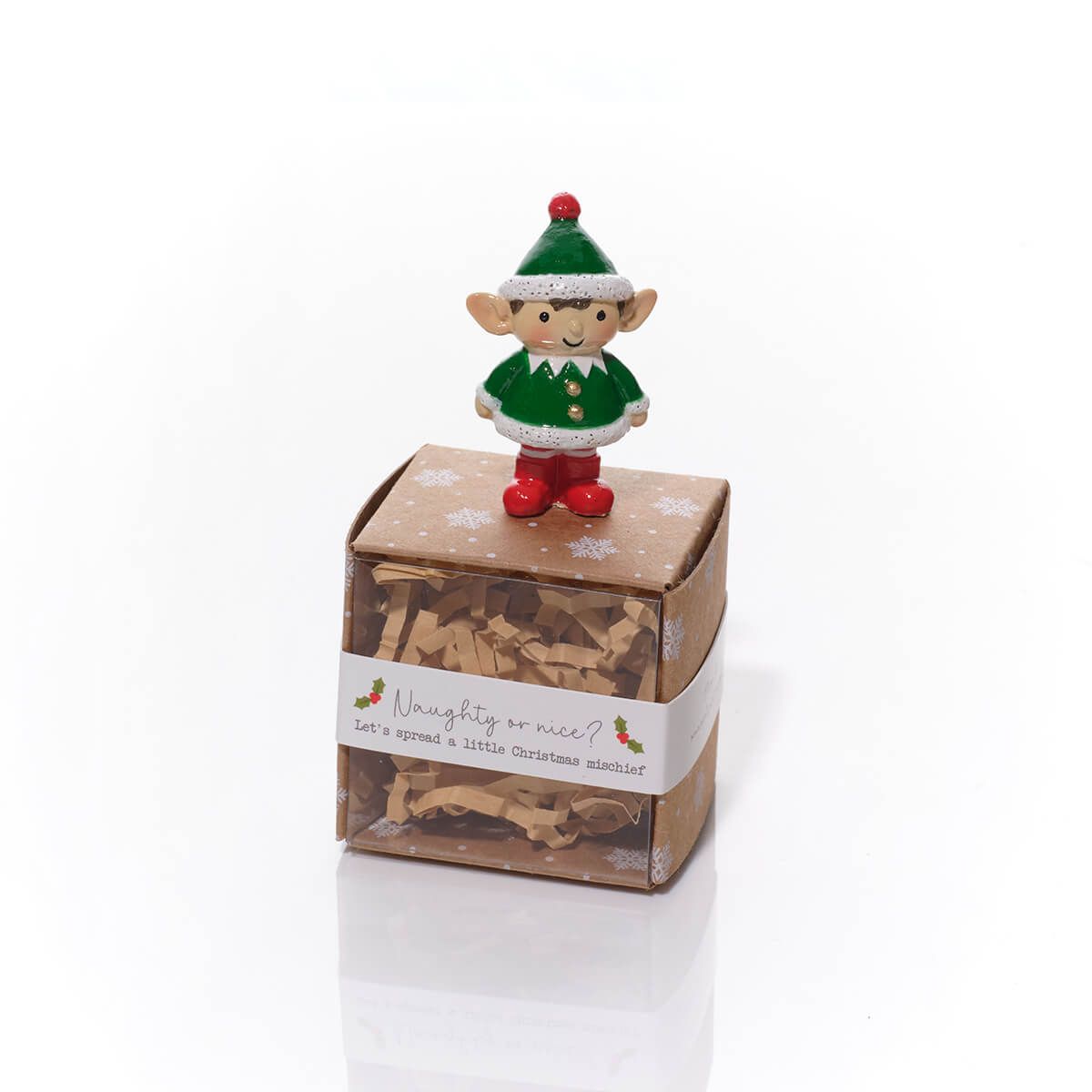 Christmas Tiny World Resin Elf Keepsake With Gift Box - RUTHERFORD & Co