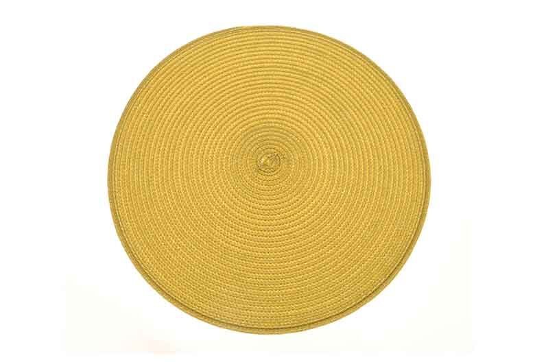 Circular ribbed placemat lemon - RUTHERFORD & Co