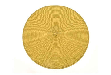 Circular ribbed placemat lemon - RUTHERFORD & Co