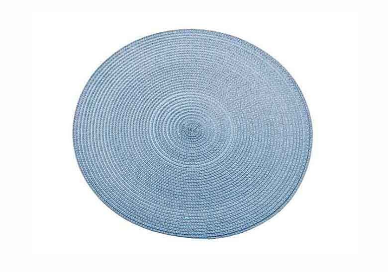 Circular ribbed placemat sky - RUTHERFORD & Co