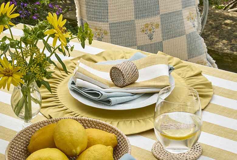 Circular ruffle edge placemat butter - RUTHERFORD & Co