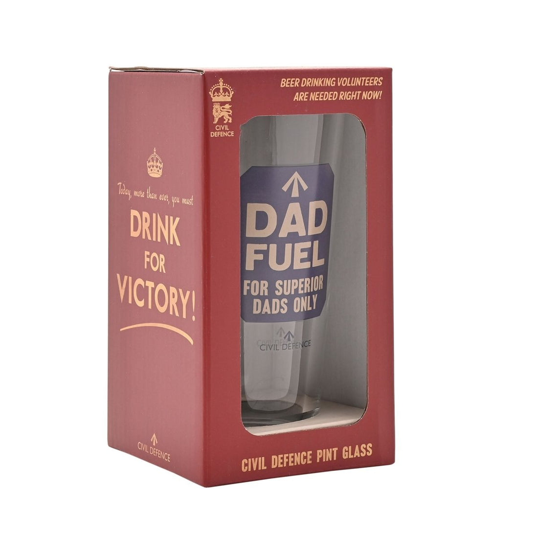 Civil Defence Dad Fuel Pint Glass - RUTHERFORD & Co