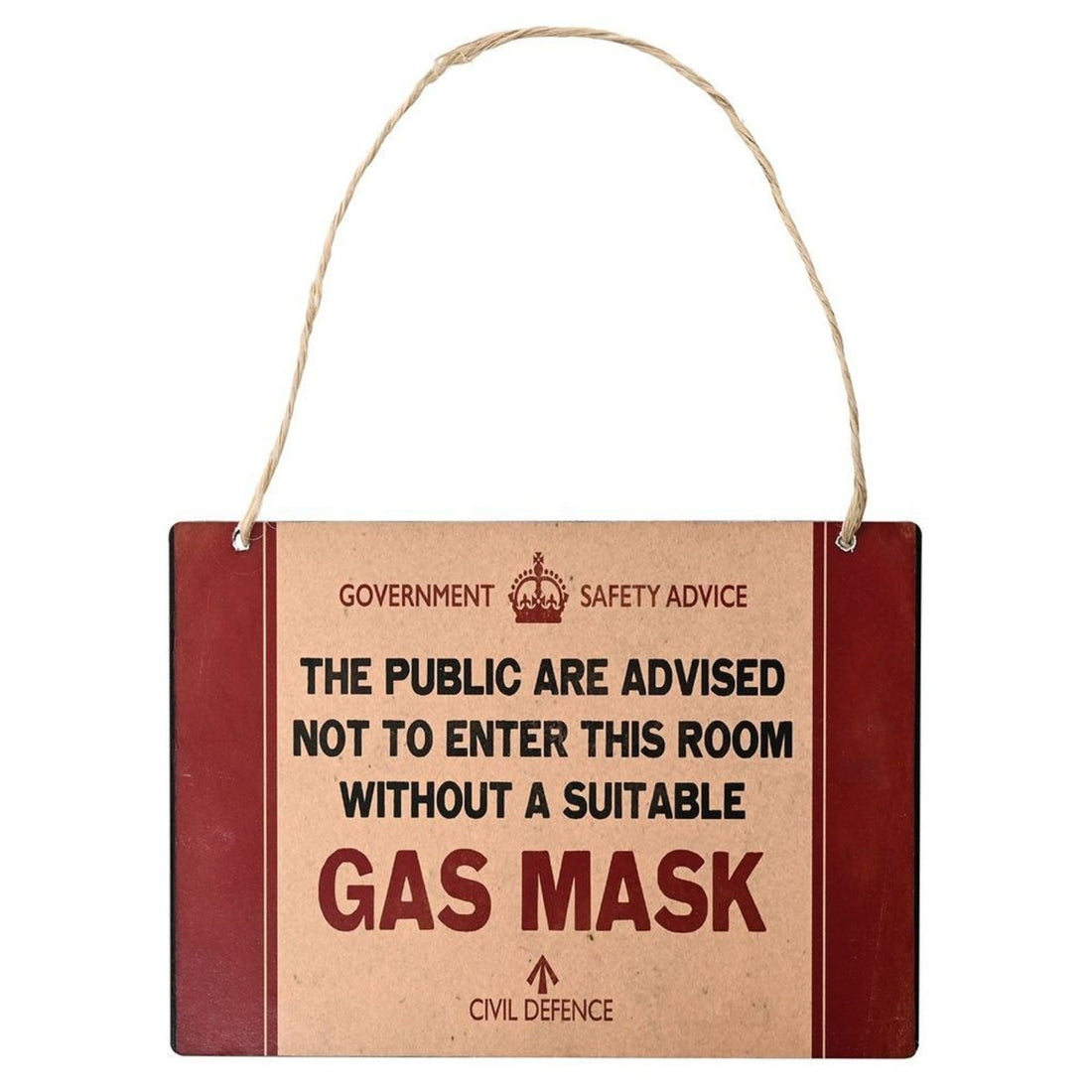 Civil Defence Gas Mask Wall Plaque - RUTHERFORD & Co