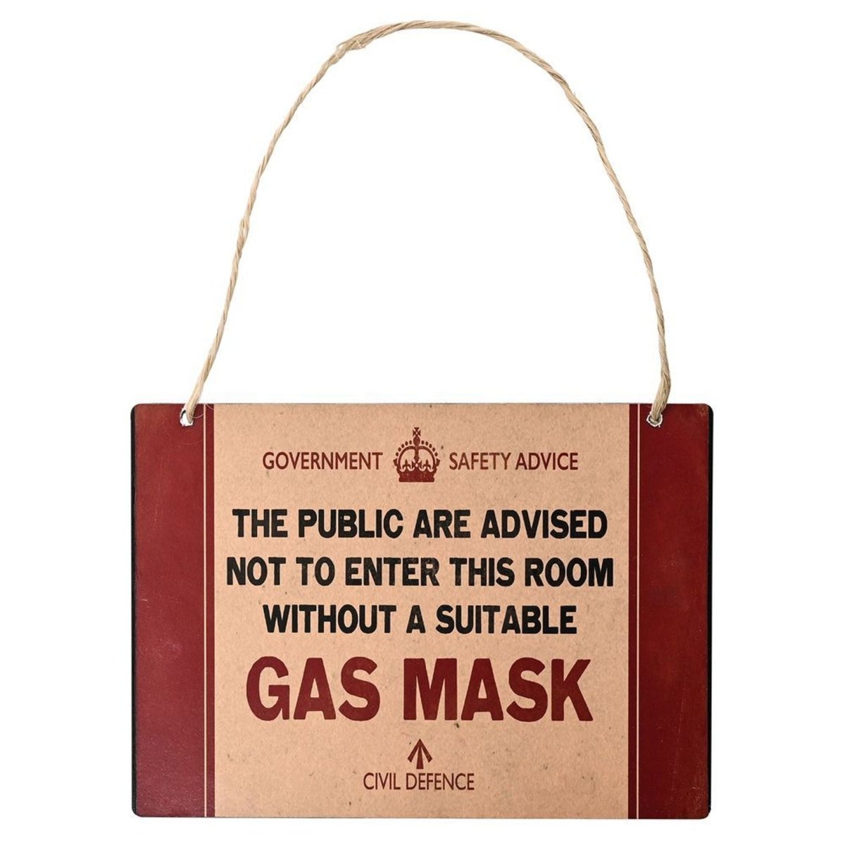 Civil Defence Gas Mask Wall Plaque - RUTHERFORD & Co
