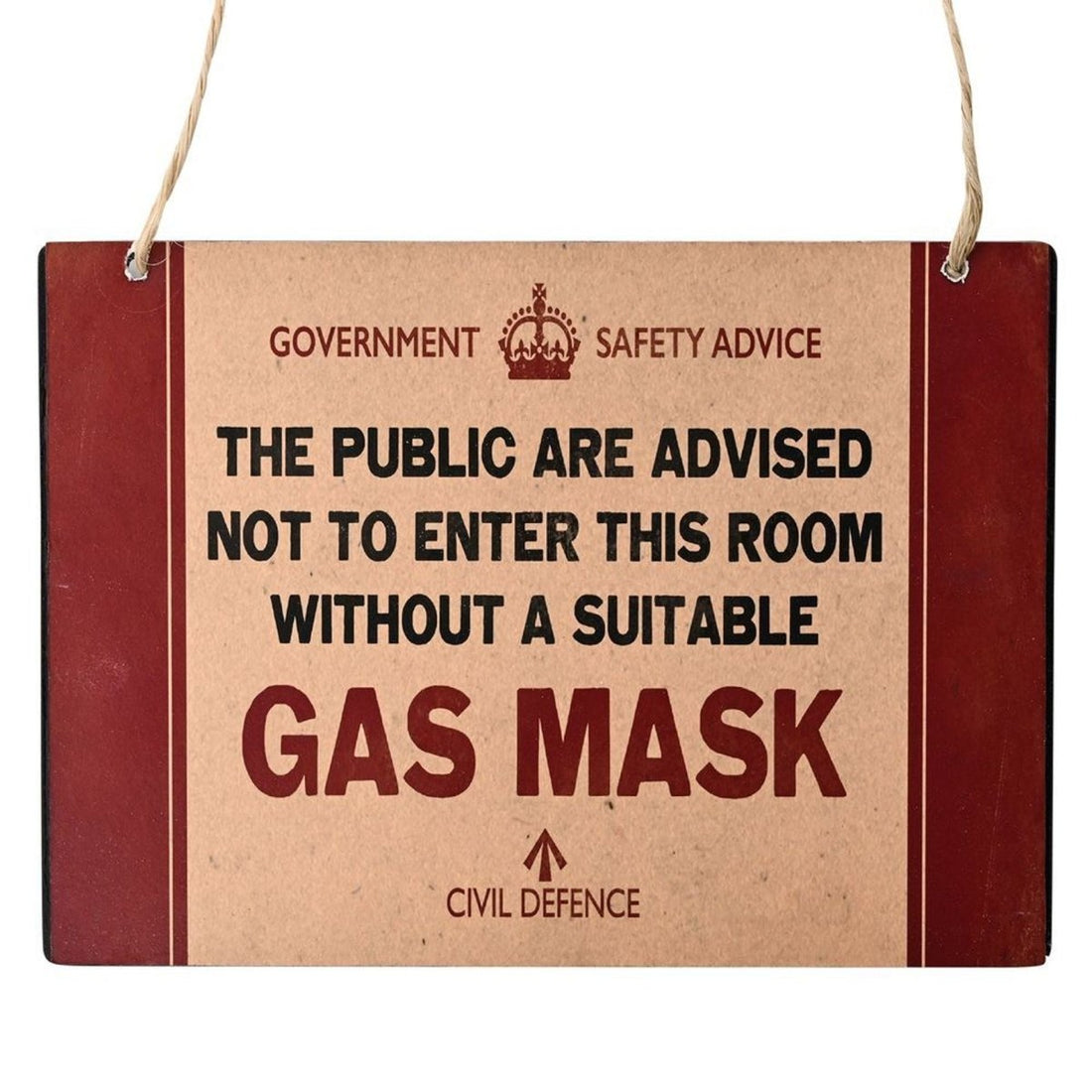 Civil Defence Gas Mask Wall Plaque - RUTHERFORD & Co