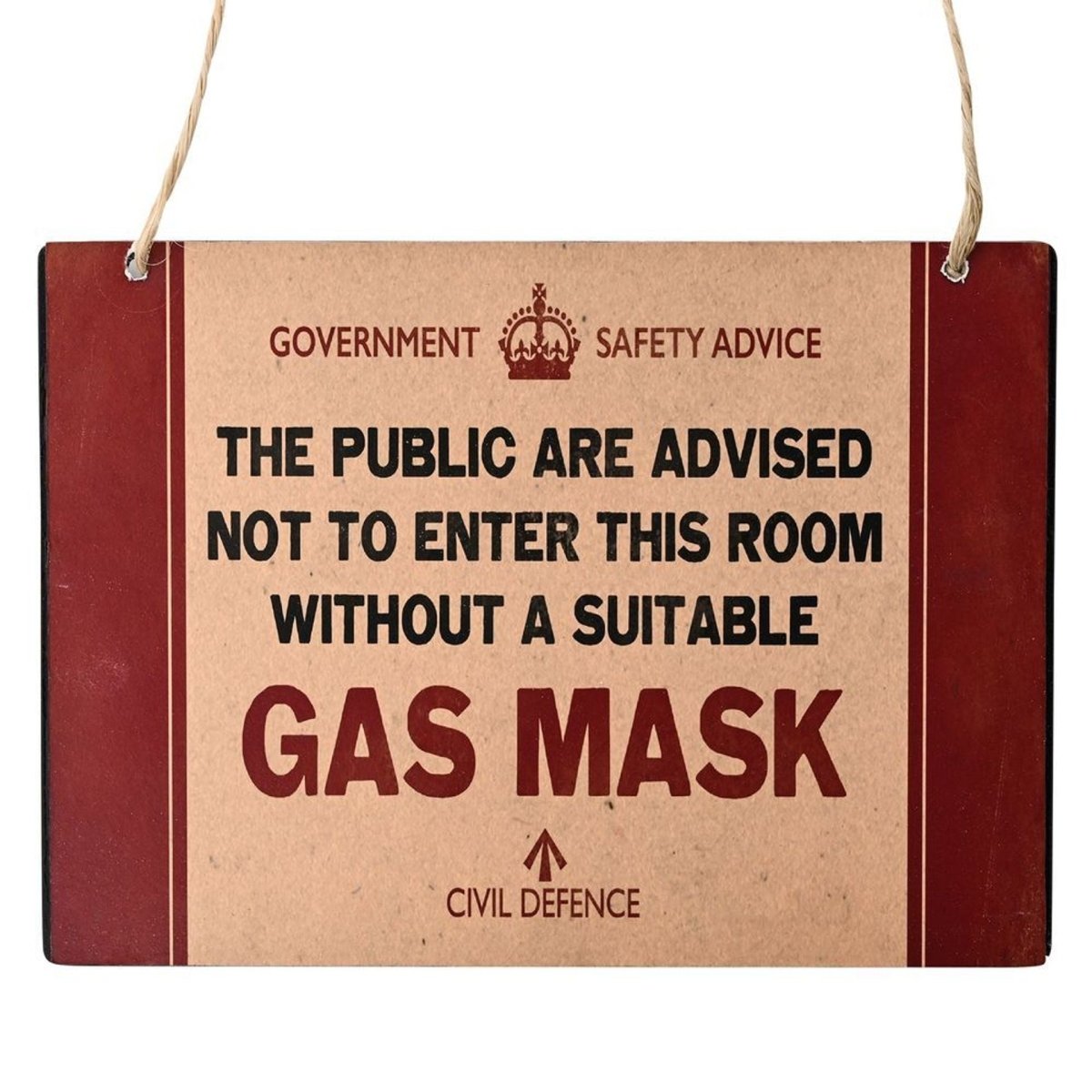 Civil Defence Gas Mask Wall Plaque - RUTHERFORD & Co