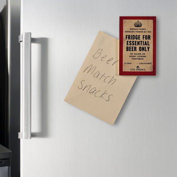 Civil Defence Magnet Fridge Essential Beer Only - RUTHERFORD & Co