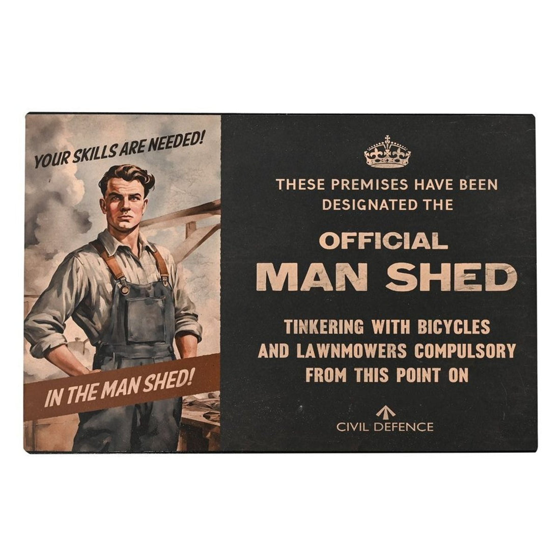 Civil Defence Man Shed Wall Plaque - RUTHERFORD & Co