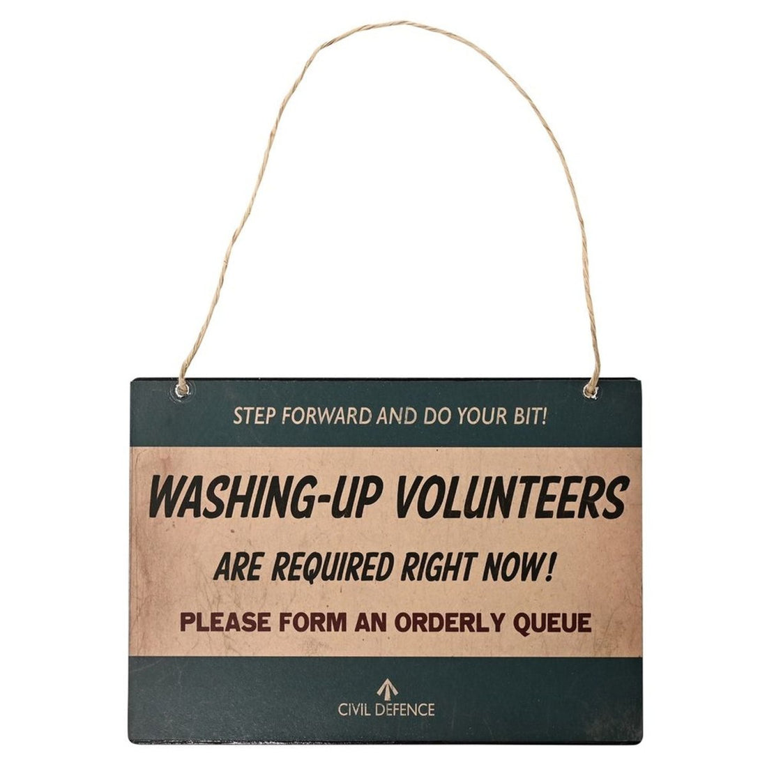 Civil Defence Washing Up Wall Plaque - RUTHERFORD & Co