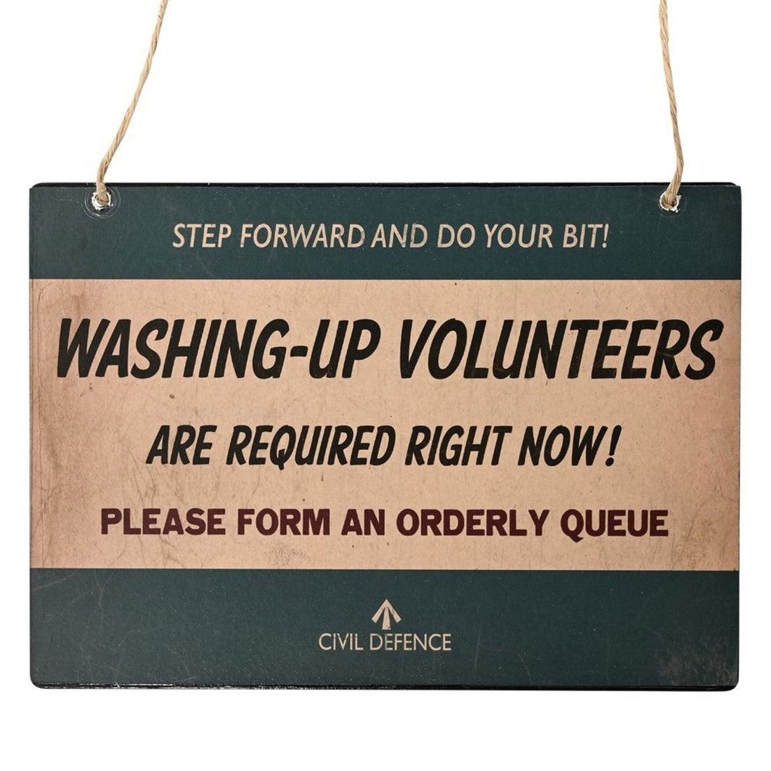 Civil Defence Washing Up Wall Plaque - RUTHERFORD & Co