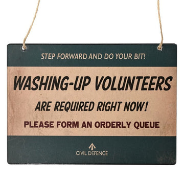 Civil Defence Washing Up Wall Plaque - RUTHERFORD & Co