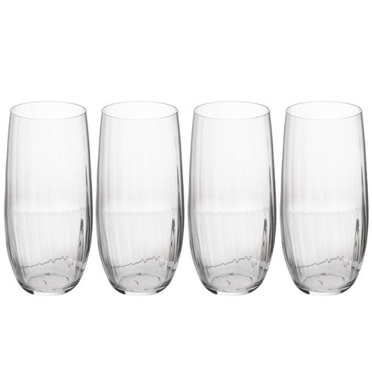 Mikasa Treviso 4-Piece Crystal Highball Glass Set, 400ml